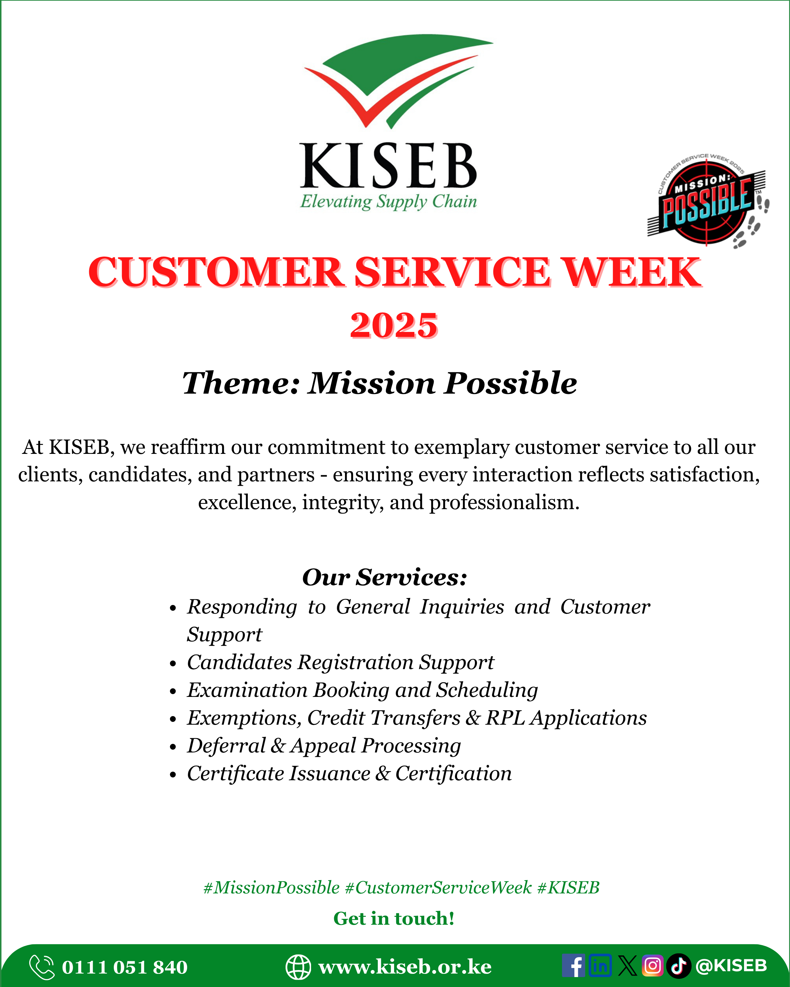 KISEB Customer Service Week 2025